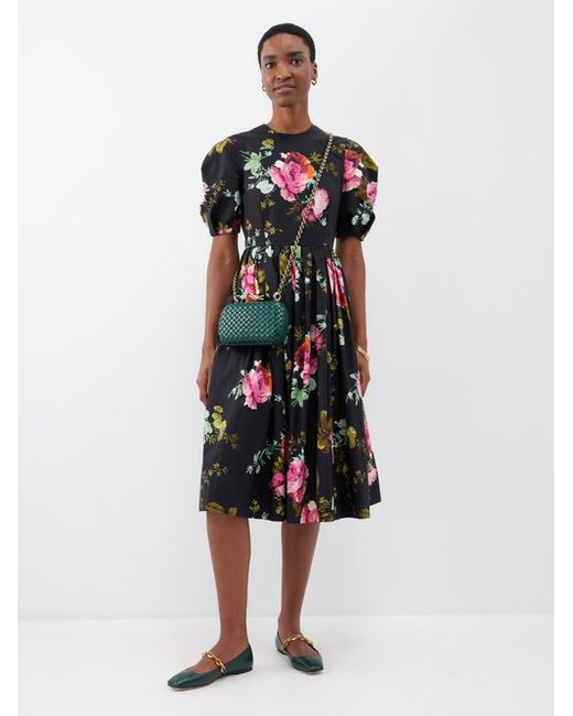 Erdem Floral-print Cotton-faille Midi Dress