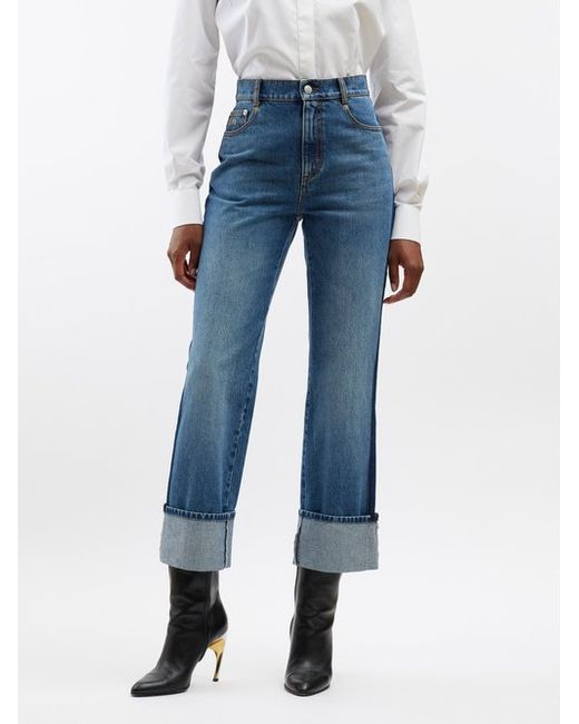 Alexander McQueen Side-stripe Cuffed Jeans