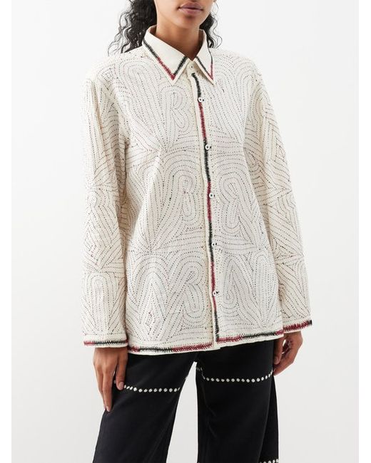 Harago Embroidered Cotton Shirt