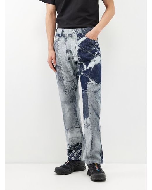 Aries Lilly Jacquard-patchwork Straight-leg Jeans
