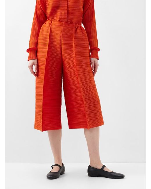 Pleats Please By Issey Miyake Technical-pleated Wide-leg Trousers
