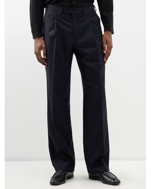 Saman Amel Pleated Wool-blend Wide-leg Suit Trousers