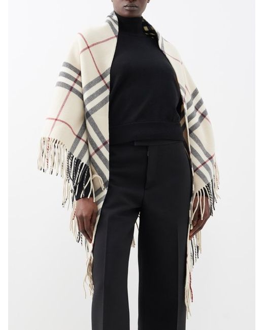 Burberry Giant Check Wool Cape