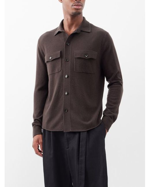 Allude Flap Pocket Wool-blend Overshirt