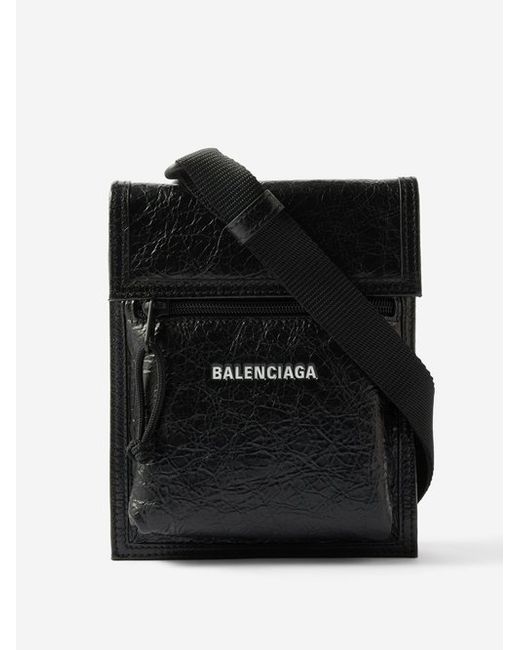 Balenciaga Explorer Creased-leather Crossbody Bag