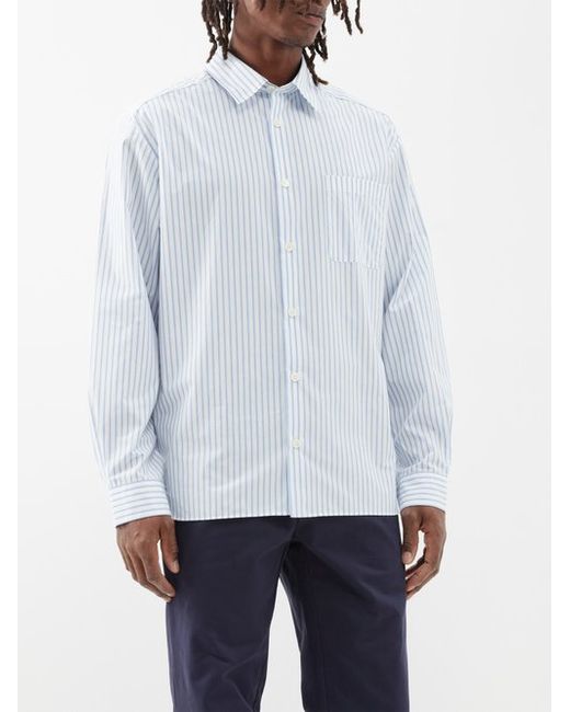 A.P.C. . Malo Striped Cotton-poplin Shirt