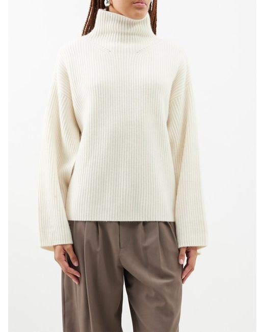 Arch4 Frankie Cutout-sleeve Ribbed Cashmere Sweater