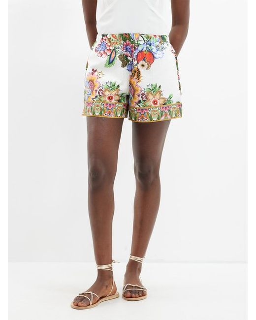 Etro Floral-print Cotton-blend Shorts