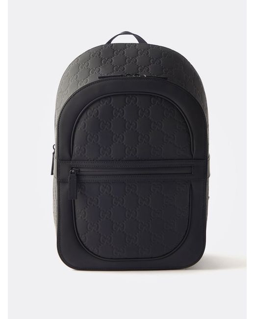 Gucci Debossed Gg Logo Leather Backpack