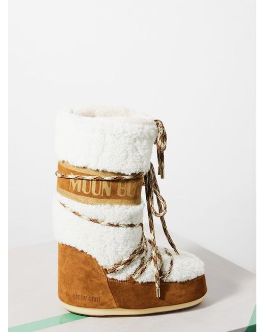 Moon Boot Icon Suede And Shearling Snow Boots