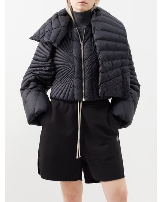 Moncler + Rick Owens Radiance Scarf-collar Quilted Down Jacket