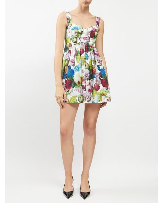 Dolce & Gabbana Floral-print Twill Mini Dress