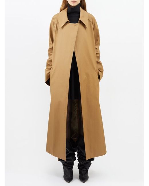 Khaite Minnie Belted Twill Trench Coat