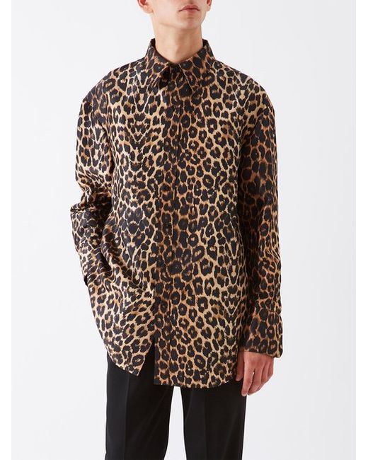 Saint Laurent Oversized Leopard-print Silk Shirt