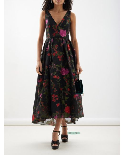 Erdem Floral-jacquard Organza Midi Dress