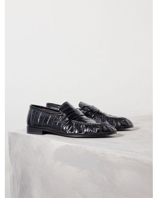 The Row Gathered Eel Leather Loafers