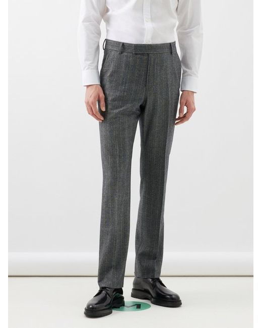 Dunhill Belgravia Herringbone Wool-blend Tailored Trousers