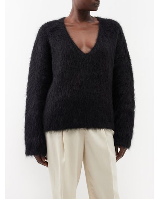 Totême V-neck Brushed-knit Sweater