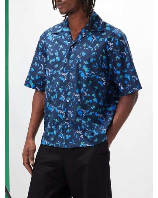 Marni Cuban Collar Graphic-print Short-sleeve Shirt