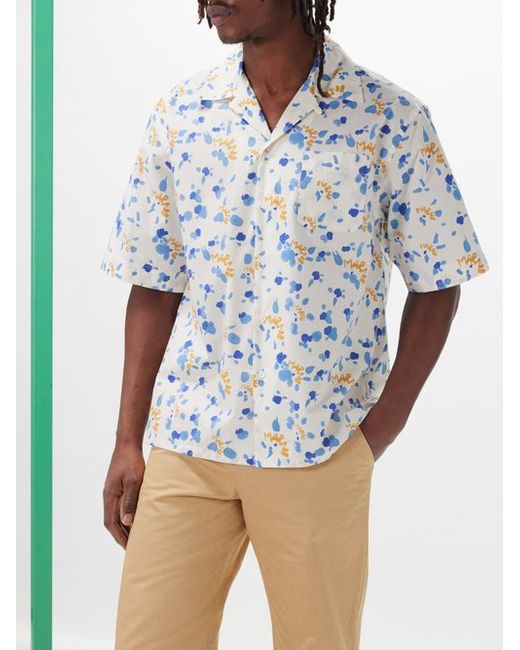 Marni Cuban Collar Abstract-print Short-sleeve Shirt