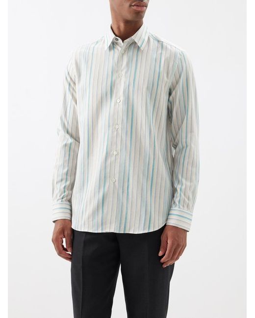 Paul Smith Striped Organic Cotton-twill Shirt