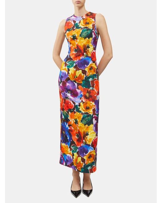 Dolce & Gabbana Floral-print Sleeveless Crepe Dress