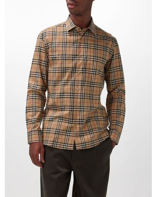Burberry Checked Cotton-poplin Slim-fit Shirt