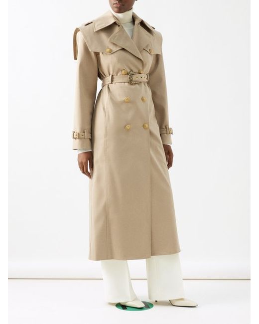 Balmain Double-breasted Cotton-blend Trench Coat