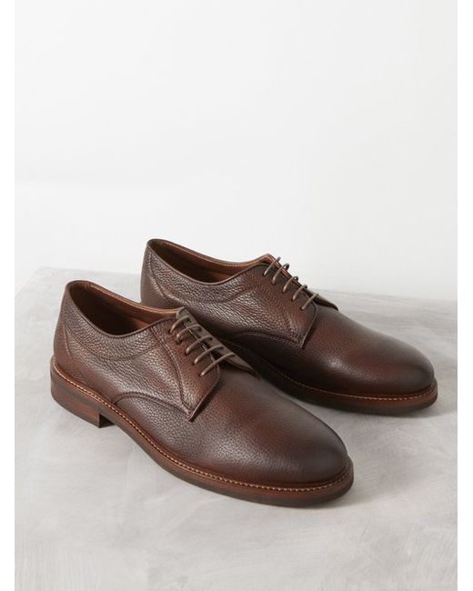 Brunello Cucinelli Pebbled Leather Derby Shoes