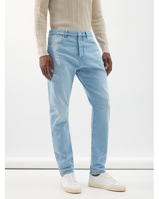 Brunello Cucinelli Distressed Straight-leg Jeans