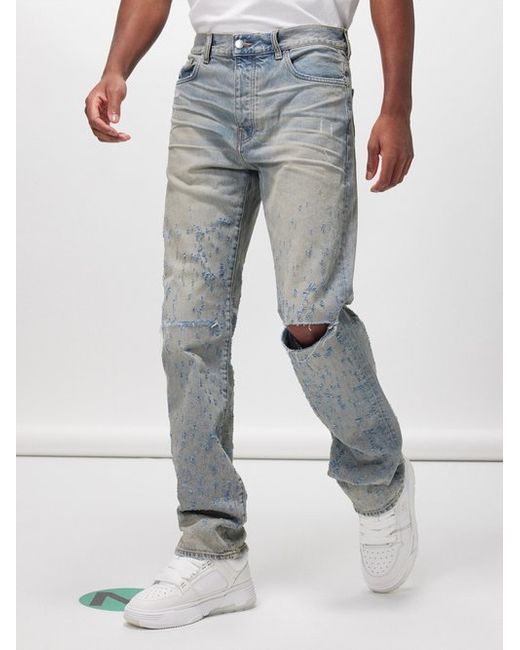 Amiri Shotgun Distressed Straight-leg Jeans