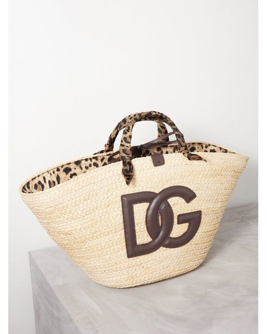 Dolce & Gabbana Kendra Medium Raffia Basket Bag