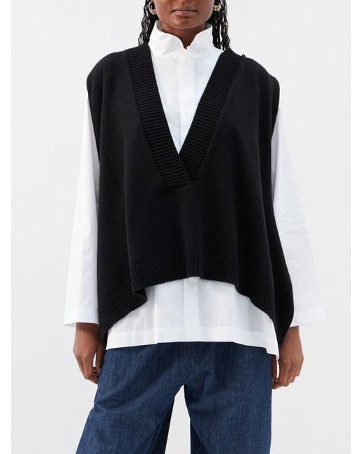 eskandar A-line V-neck Cashmere Sweater Vest