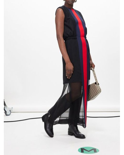 Gucci Web-stripe Wool-blend Maxi Dress