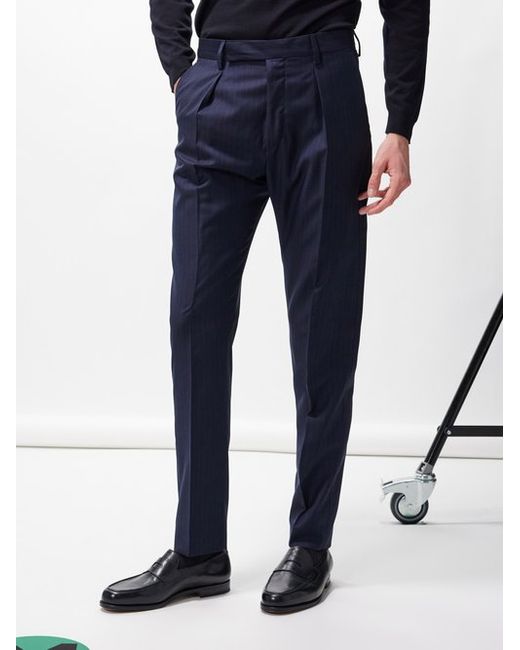 Paul Smith Pleated Pinstriped Wool Suit Trousers