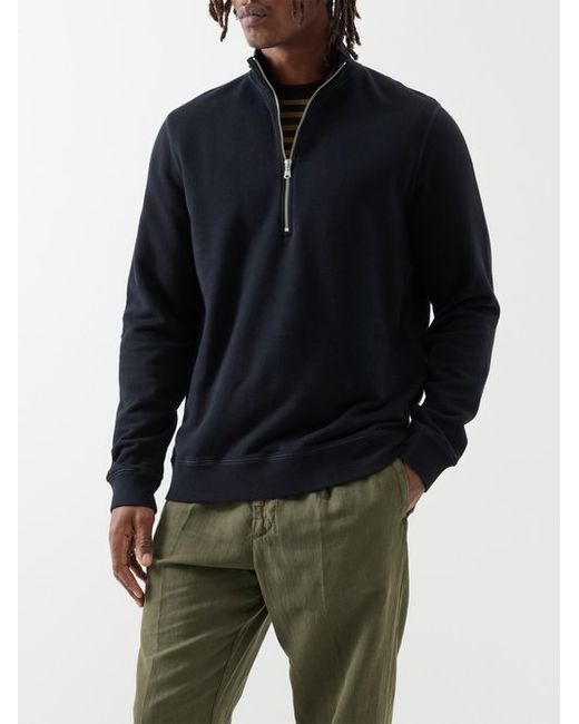 Sunspel Loopback Cotton-jersey Half-zip Sweatshirt