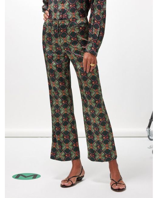 Saloni Capri Flute Silk-blend Trousers