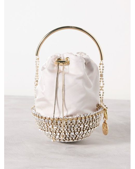 Rosantica Kingham Crystal-embellished Taffeta Clutch Bag