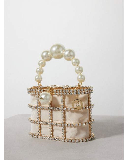 Rosantica Holli Crystal-embellished Satin Clutch Bag