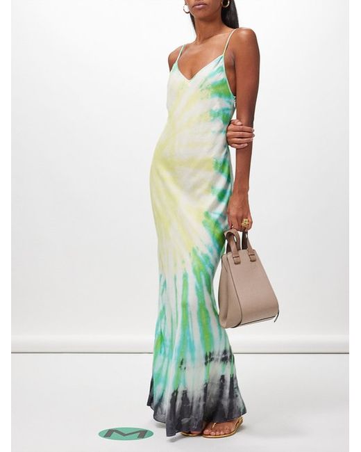 Gabriela Hearst Arwen Tie-dyed Satin Maxi Slip Dress
