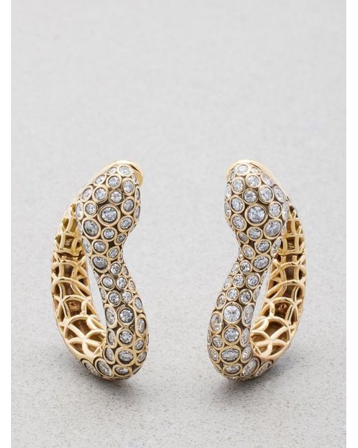 Selim Mouzannar Snake Diamond 18kt Gold Earrings