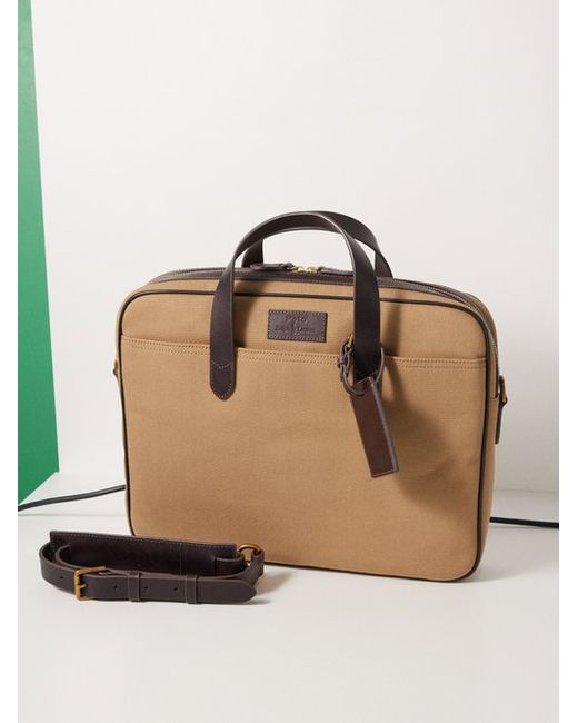 Polo Ralph Lauren Commuter Canvas Leather-trim Briefcase