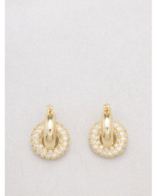 Fallon Doughnut Crystal 14kt Gold-plated Hoop Earrings
