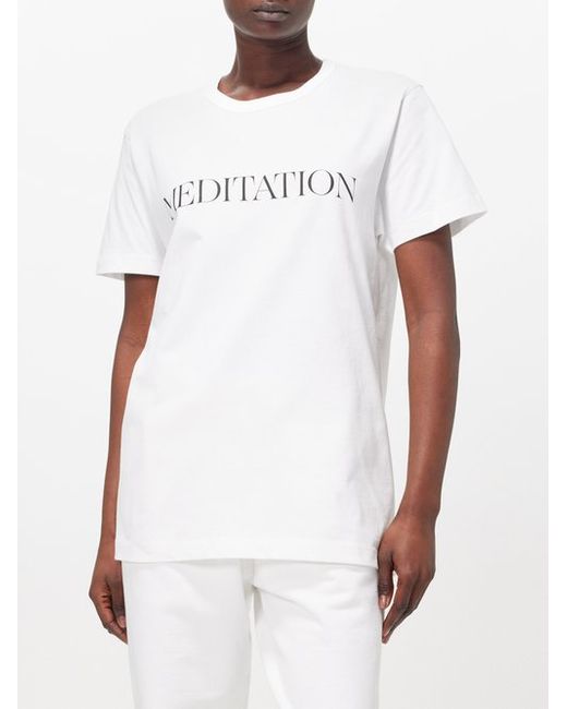 Alex Eagle Sporting Club Meditation-print Organic-cotton T-shirt
