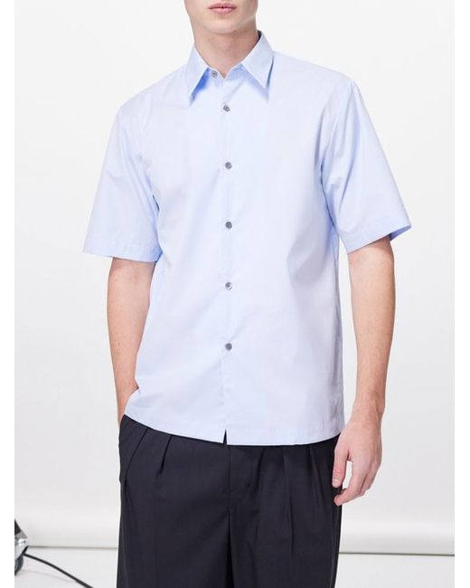 Dries Van Noten Clasen Cotton-poplin Short-sleeved Shirt
