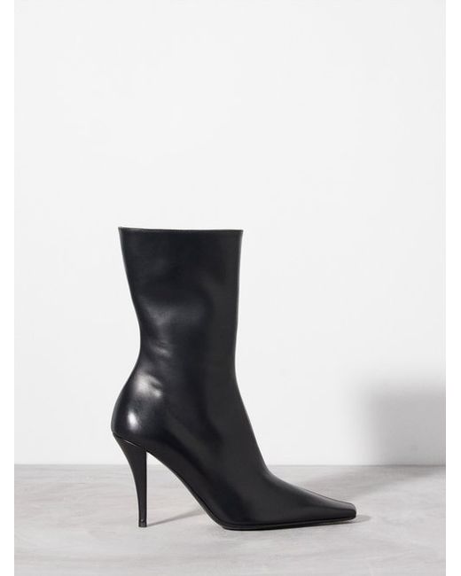 The Row Shrimpton 95 Leather Ankle Boots