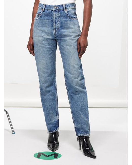 Saint Laurent Vanessa Tapered-leg Cotton Jeans