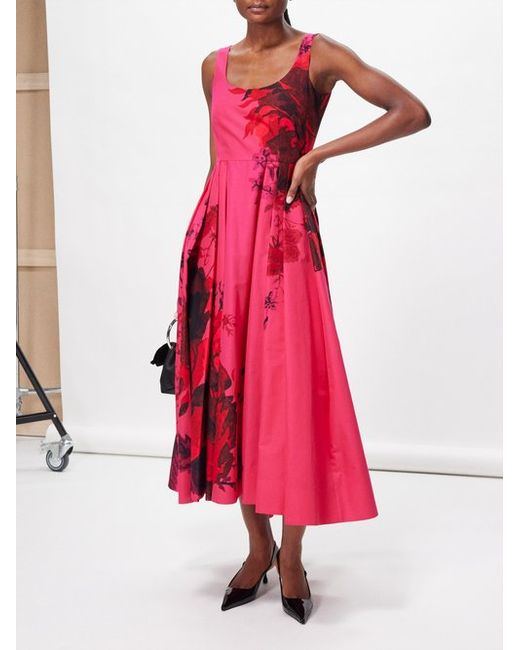 Erdem Floral-print Cotton-faille Midi Dress