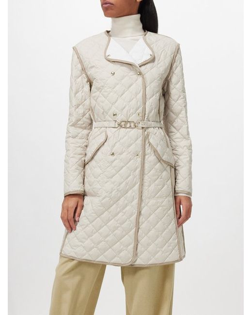 Moncler Atena Double-breasted Quilted Down Coat