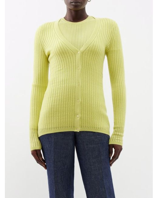 Gabriela Hearst Browning Ribbed-knit Cashmere-blend Sweater